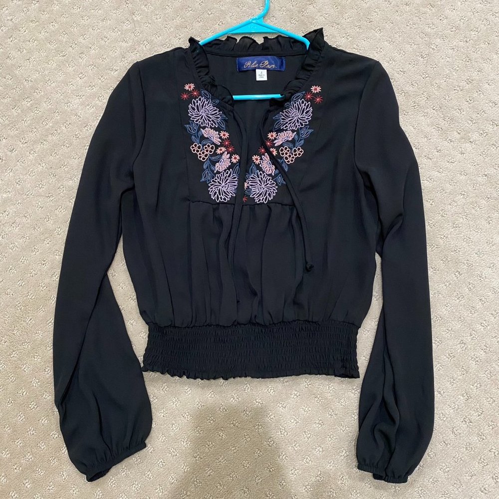 Blue Rain - Embroidered Blouse